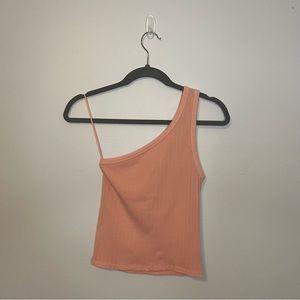 American Eagle Peach One Shoulder Top Small